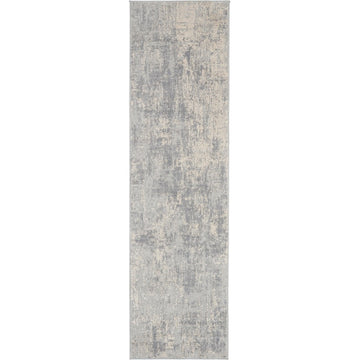 Rustic Textures RUS01 Modern Abstract Distressed Shimmer Carved Hi-Low Textured Durable Polyblend Short-Pile Ivory/Silver/Beige Runner-Nourison-Rug Love - The Most Loved Rug Store